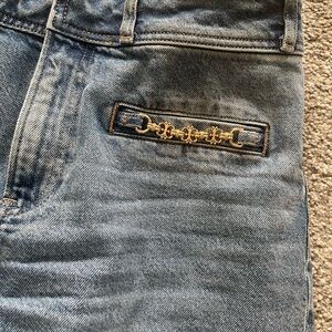Blue Denim Jeans with Gold Detail
